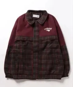チェック柄バーガンディジャケット