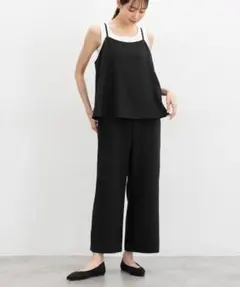 グラシア /オールインワンパンツ サロペット 肩ひも調整可 黒 Mのサムネイル