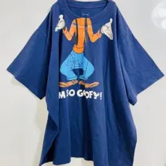 古着 ディズニー DISNEY グーフィー Tシャツ ネイビー 3XL