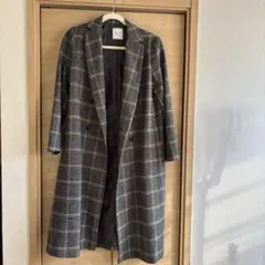 BACK NUMBER チェック柄 ロングコート Medium