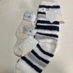 GELATO PIQUE ベビー靴下 ストライプモコモコ靴下