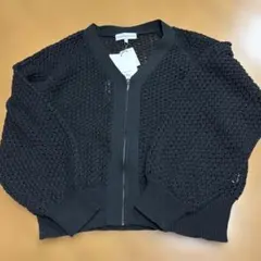 お値下げ♦︎新品♦︎【SEASON REASON】Ｖネック透かし編みカーデ　LLのサムネイル