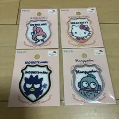 サンリオキャラクター ワッペン 4種セット アイロン接着 シール