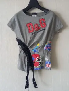 D&G☆レースアップ付半袖Tシャツ☆NFLプリント☆DOLCE&GABBANAのサムネイル