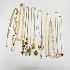 ♢833 ネックレス アクセサリー ゴールドカラー ラインストーン 等 まとめて