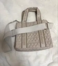 nice claup ハート キルティングトートバッグ ピンクベージュ
