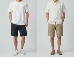 Y9238*ユナイテッドアローズ☆リバーシブル☆ショートパンツ☆紺緑ベージュ☆L