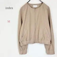 ◆インデックス【M】ノーカラージャケット ブルゾン ポケット ファスナー