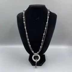 225ヴィンテージ 2連ネックレス ビーズ装飾付き