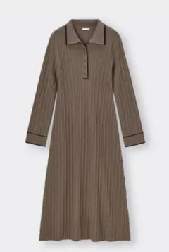 Gu バイカラーポロニットワンピース ｌ