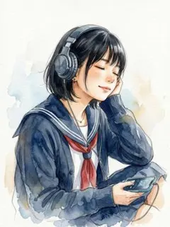 手描き アナログ オリジナル 猫耳 スーツ ボブ 妹系 コピック 原画 A5