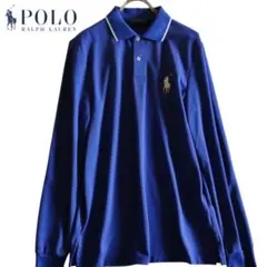 【POLO RALPH LAUREN】美品　長袖ポロシャツ　紫　M相当★