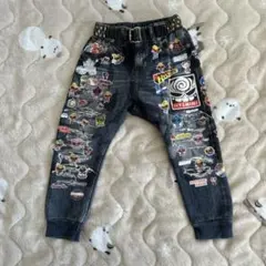 HYSTERIC MINIステッカー付きダークデニムパンツ105