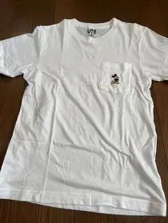 UNIQLO ミッキーマウス ポケットTシャツ XS ミッキー刺繍 ワンポイント
