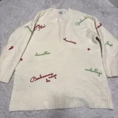 AZUL by MOUSSY 刺繍ニットセーター Mサイズ