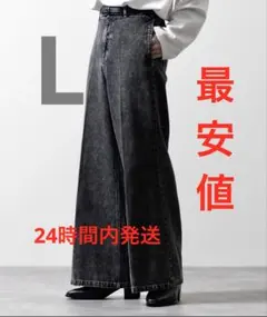 【CLEL】ヴィンテージデザイン フレアデニムパンツ L ブラック