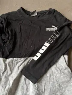 PUMA プーマ 半袖Tシャツ ブラック グレー キッズ