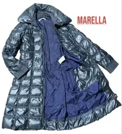 【美品】MARELLA キルティング中綿 Aライン ロングコートネイビーのサムネイル