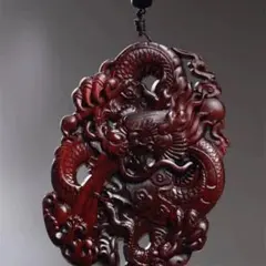 提げ物 龍木彫り根付 民芸品 置物 インテリア ストラップ　サイズ7cm 古美術