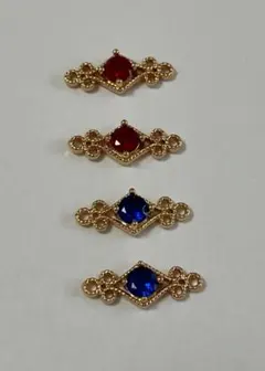 手作り DIY用 菱形 チャーム アクセサリーパーツ 4個セット A058