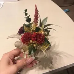 【値下げ】ブートニア　結婚式　前撮り　ボルドー