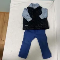 キッズ　80 男の子　デニムシャツ　ベスト　パンツ　ブリーズ