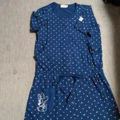 Disney ミッキー ドット柄 マタニティパジャマ半袖 M