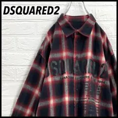 DSQUARED２ ディースクエアード オンブレチェック ロゴ ネルシャツ 48のサムネイル