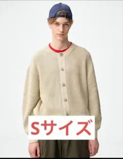 GU リリヤーンクルーネックカーディガン ベージュ Ｓサイズ　目黒蓮着用