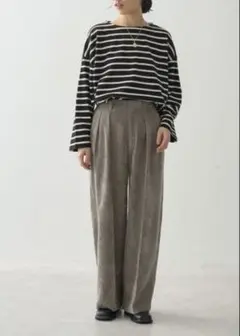 アメリカンホリック　コーデュロイタックワイドパンツ