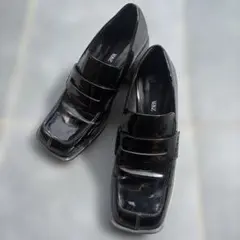 ZARA エナメル　ローファー　黒　36 厚底　　23〜23.5