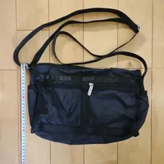 レスポ　ブラックナイロンショルダーバッグ