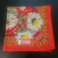 GIANFRANCO FERRE ハンカチ 花柄 レッドのサムネイル