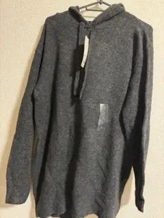 UNIQLO スフレヤーン ロングプルパーカ ダークグレー L