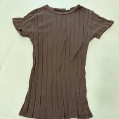 Y&O ブラウン リブ編み Tシャツのサムネイル