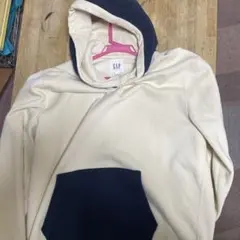 GAP アイボリー/ネイビー フード付きパーカー