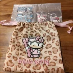 Hello Kitty 巾着　シール　キーホルダーセット