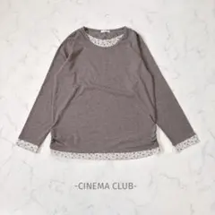 CINEMACLUB/長袖カットソー/LL/ブラウン/重ね着風/ナチュラル可愛い