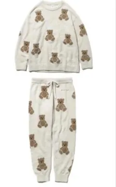 ジェラートピケ ベアジャガードプルオーバー&ロングパンツSET