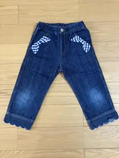 Seraph セラフ キッズ デニムパンツ 7部丈120 リボン付のサムネイル