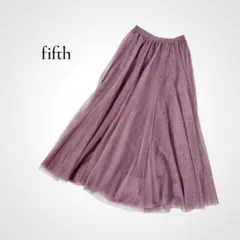fifth チュールスカート ロング F パープル ギャザー フレア シンプルのサムネイル