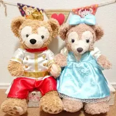 男女ペア♥️水色ハートプリンセスドレス♥️ダッフィー&シェリーメイSサイズ用