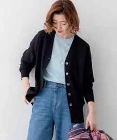 23区新品【LEE掲載】レーヨンポリエステルストレッチ Vネック