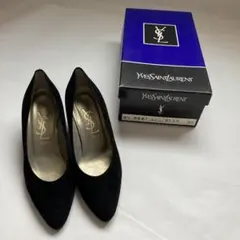 イブサンローラン黒 スエード ハイヒールパンプス　サイズ35