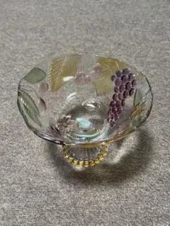 d335【新品・未使用品】平茶碗 ガラス（耐熱）サンセットビーチ 加藤
