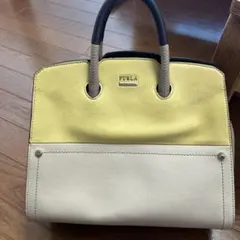 (極美品)大人気、フルラ、2wayバッグ、ポラリス、オールレザー、シボ革、金ロゴ 極美品)大人気、フルラ、2wayバッグ、ポラリス、オールレザー