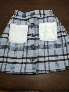 水色チェック柄スカート(130サイズ)