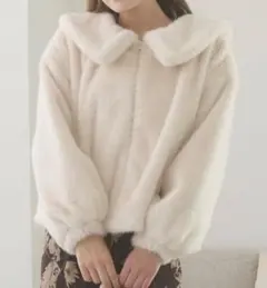 衿付きファーブルゾンコート