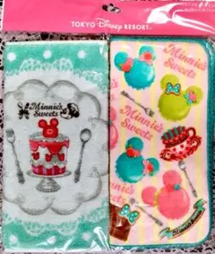 未開封 美品 ミニタオル 2枚セット ディズニー ミニーズスウィーツ