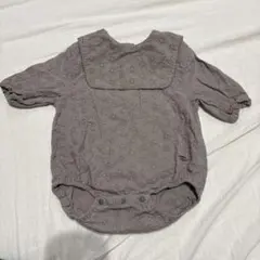グレー コットンロンパース 80cm teteatete